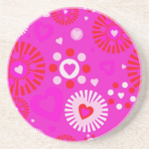 BEST COASTERS - PINK FUSHIA HEART STYLE - GIFTS