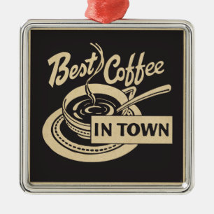 Best Coffee in Town Metal Tree Decoration