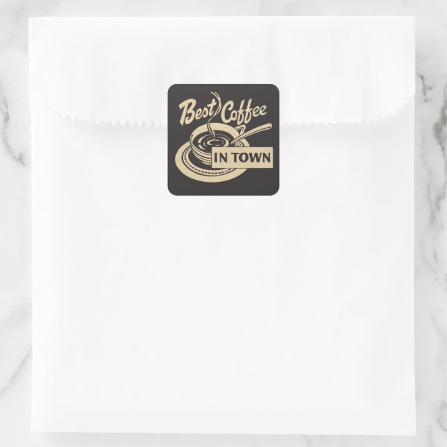 Best Coffee in Town Square Sticker (Bag)