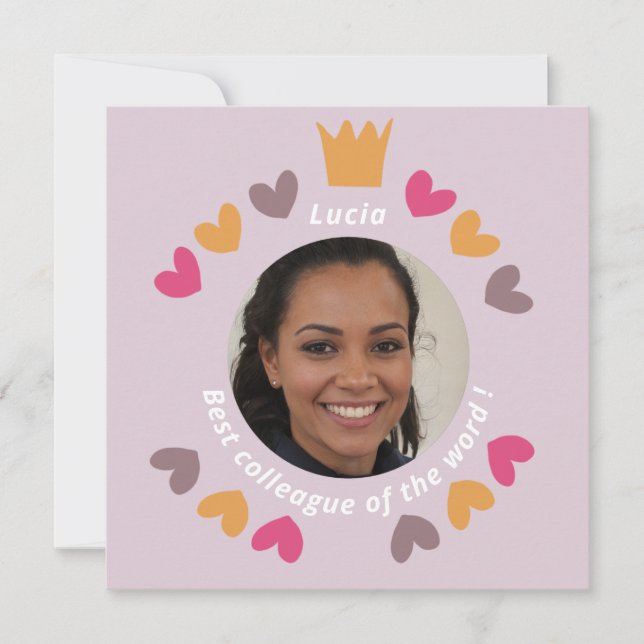 Best colleague co-worker friend - photo - congrats card (Front)