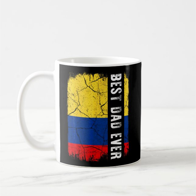 Best Colombian Dad Ever Colombia Flag Daddy Father Coffee Mug (Left)