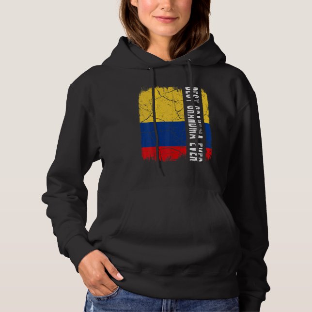 Best Colombian Grandma Ever Colombia Flag Mother's Hoodie (Front)