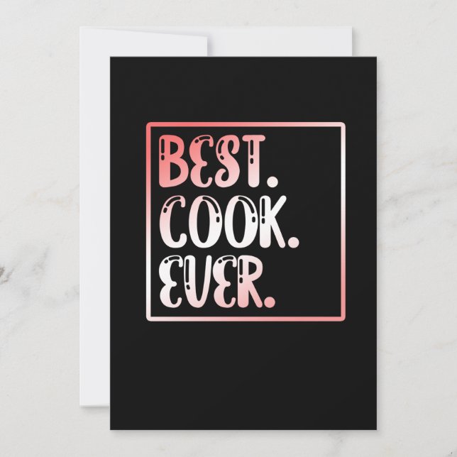 Best Cook Ever Chef Cooking Kitchen Food Maker Thank You Card (Front)
