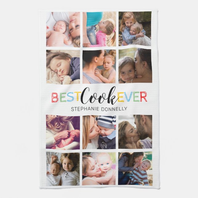 Best Cook Ever Photo Collage Kitchen Towels (Vertical)