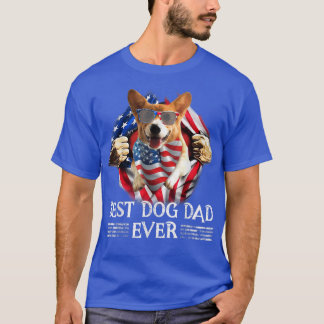 Best Corgi Dad Ever American Flag 4th Of July Gift T-Shirt