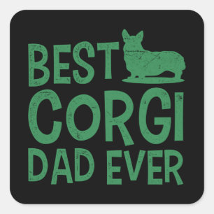 Best Corgi Dad Ever Dog Daddy Welsh Corgi Fathers Square Sticker