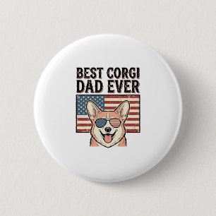 Best Corgi Dad Ever Patriotic Vintage Dog Shirt_1 6 Cm Round Badge