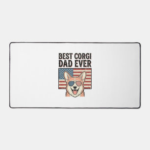 Best Corgi Dad Ever Patriotic Vintage Dog Shirt_1 Desk Mat