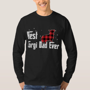 Best Corgi Dad Ever Red Plaid Christmas For Dog Lo T-Shirt