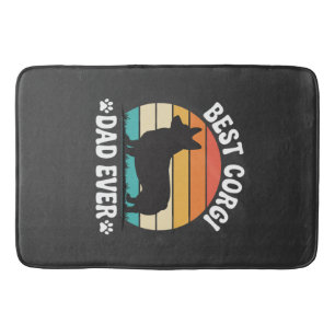 Best Corgi Dad Ever Retro Dog Bath Mat