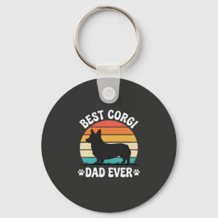 Best Corgi Dad Ever Retro Dog Key Ring