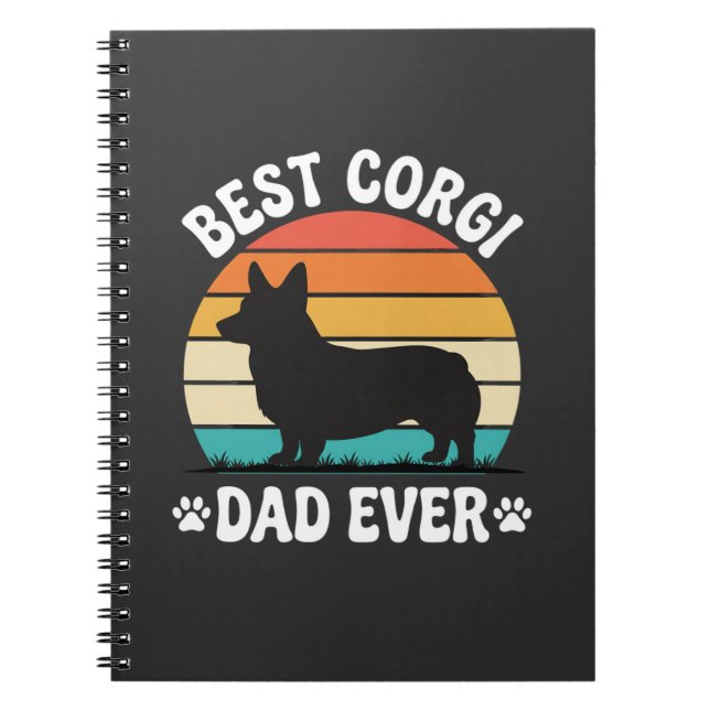 Best Corgi Dad Ever Retro Dog Notebook (Front)