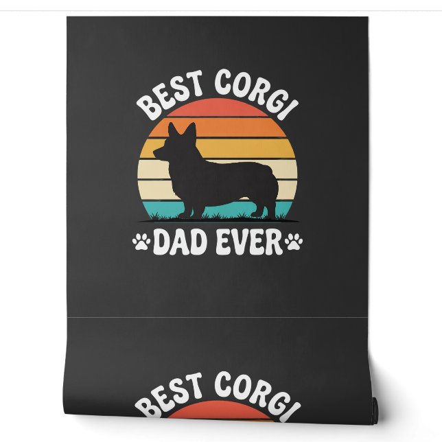 Best Corgi Dad Ever Retro Dog Wallpaper (Unrolling)