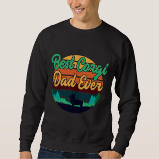 Best Corgi Dad Ever Retro Vintage Fathers Day Gift Sweatshirt