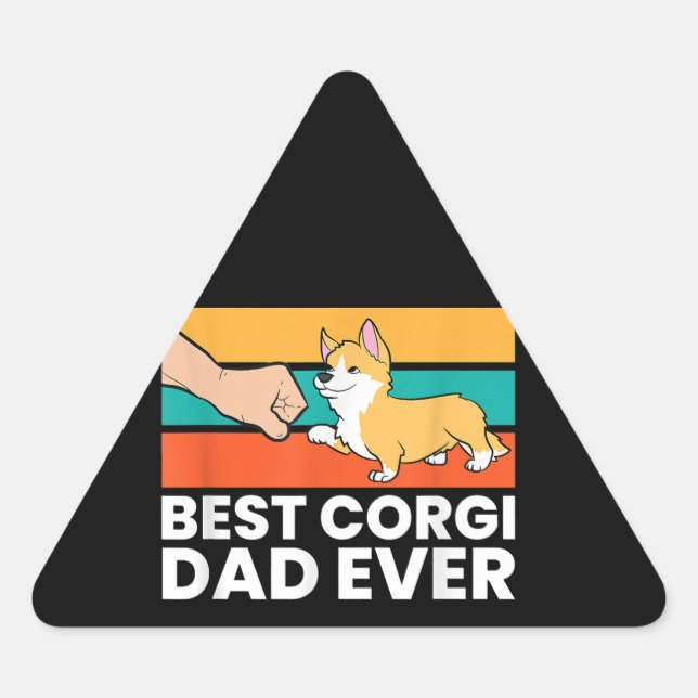 Best Corgi Dad Ever Triangle Sticker (Front)