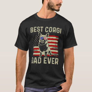 Best Corgi Dad Ever Usa Flag Corgi T-Shirt