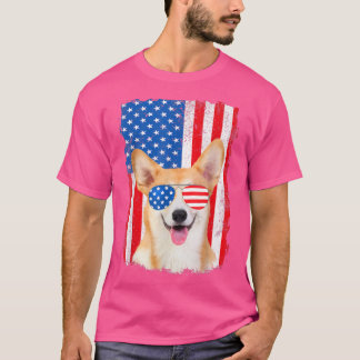 Best Corgi Dad Ever USA Flag Fathers Day T-Shirt