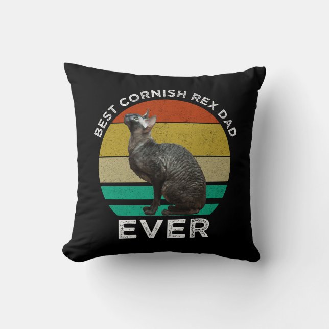 Best Cornish Rex Dad Ever Cushion (Front)