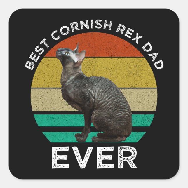 Best Cornish Rex Dad Ever Square Sticker (Front)