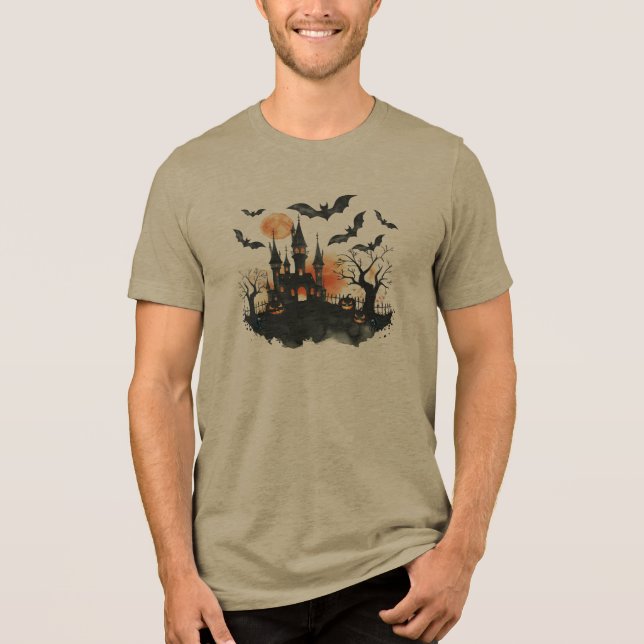 Best Costume Halloween Party Enchanted Castle Tri-Blend Shirt (Front)