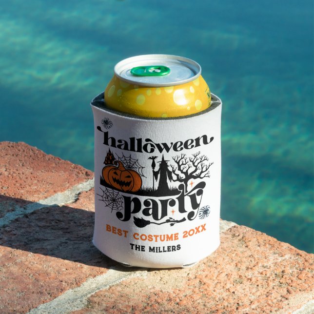 Best Costume Retro Halloween Party Invitation Can Cooler (In Situ Pool)