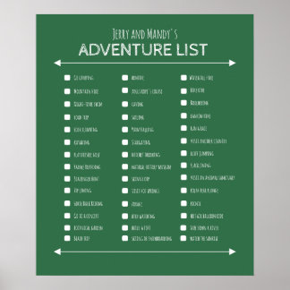 Best couple's gift bucket list poster