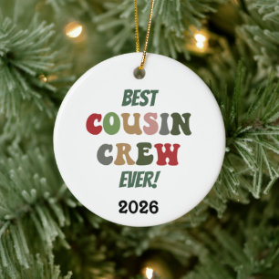 Best Cousin Crew Ever Ceramic Tree Decoration