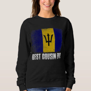 Best Cousin Ever Vintage Barbados Flag Graphic Fat Sweatshirt