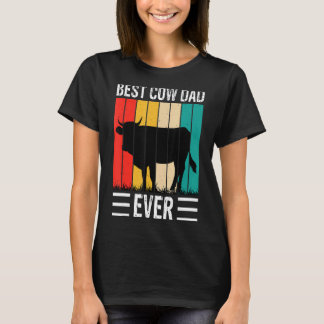 Best Cow Dad Ever Cow Farm Farmer Retro Vintage 60 T-Shirt