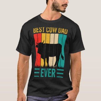 Best Cow Dad Ever Cow Farm Farmer Retro Vintage 60 T-Shirt