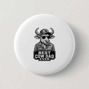 Best Cow Dad Ever Vintage Engraving Design_1 6 Cm Round Badge