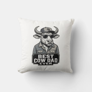 Best Cow Dad Ever Vintage Engraving Design_1 Cushion