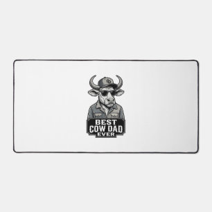 Best Cow Dad Ever Vintage Engraving Design_1 Desk Mat