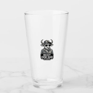Best Cow Dad Ever Vintage Engraving Design_1 Glass