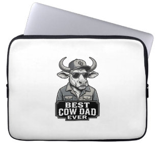 Best Cow Dad Ever Vintage Engraving Design_1 Laptop Sleeve
