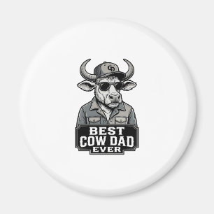 Best Cow Dad Ever Vintage Engraving Design_1 Magnet
