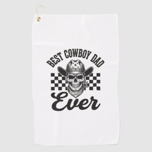 Best Cowboy Dad Skull Western Shirt Design_1 Golf Towel