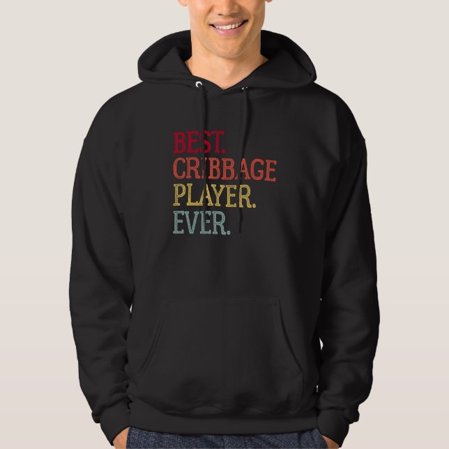 Best Cribbage Player Ever Vintage  Cribbage Board  Hoodie (Front)