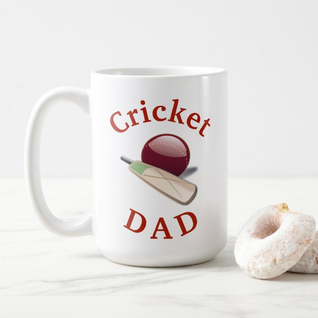 Best "Cricket DAD" Ever! Father's Any Day Coffee Mug (With Donut)