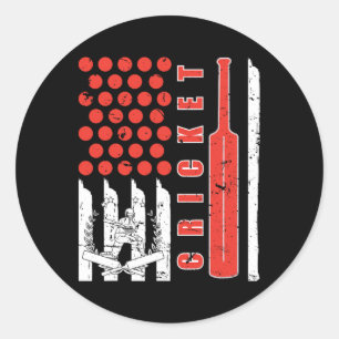 Best Cricket Design For Men Women Kids Sports Team Classic Round Sticker