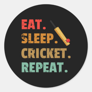 Best Cricket Design For Men Women Sports Sports Te Classic Round Sticker