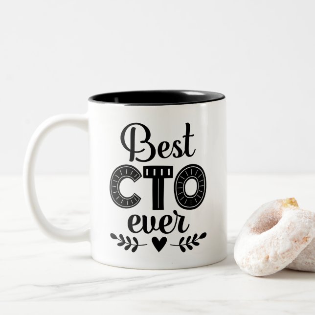 Best CTO Ever Chief Technology Officer Two-Tone Coffee Mug (With Donut)