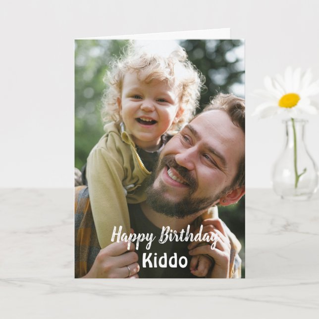 Best custom modern photo birthday card (Small Plant)