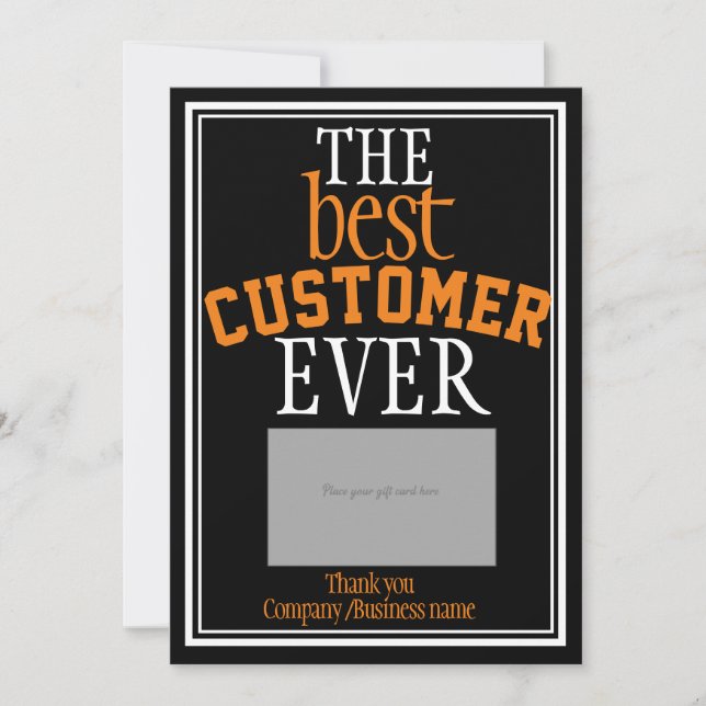 Best Customer Black Typography Gift Card Holder (Front)