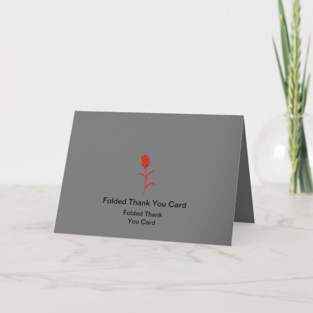 Best Customise Logo Text Folded Thank You Cards (Front)