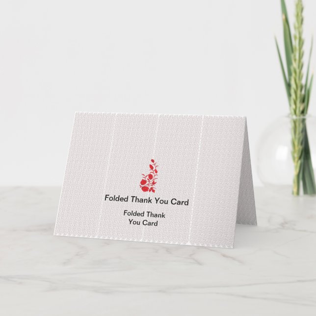 Best Customise Logo Text Folded Thank You Cards (Front)