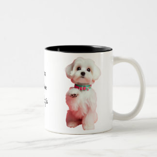Best Cute Maltese Dog Custom Personalised Pet Gift Two-Tone Coffee Mug