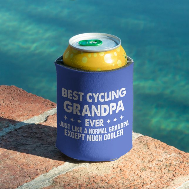 Best Cycling Grandpa Ever Father's Day Grandfather Can Cooler (In Situ Pool)