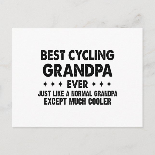 Best Cycling Grandpa Ever Father's Day Grandfather Postcard (Front)