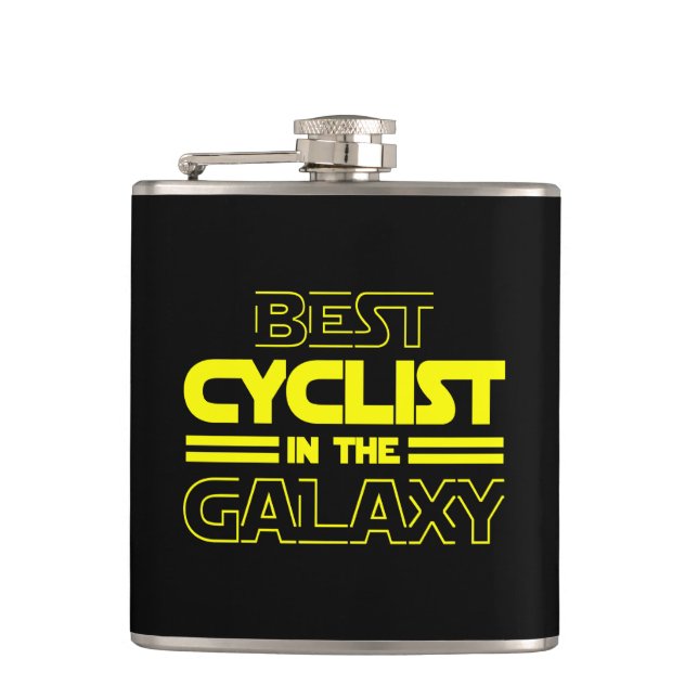 Best Cyclist In The Galaxy Hip Flask (Front)